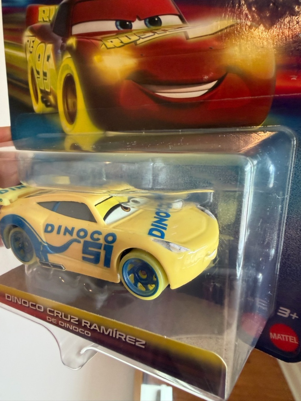 Mattel Dinoco Cruz Ramirez Yellow and Blue Die-Cast Toy Car - Picture 2 of 3